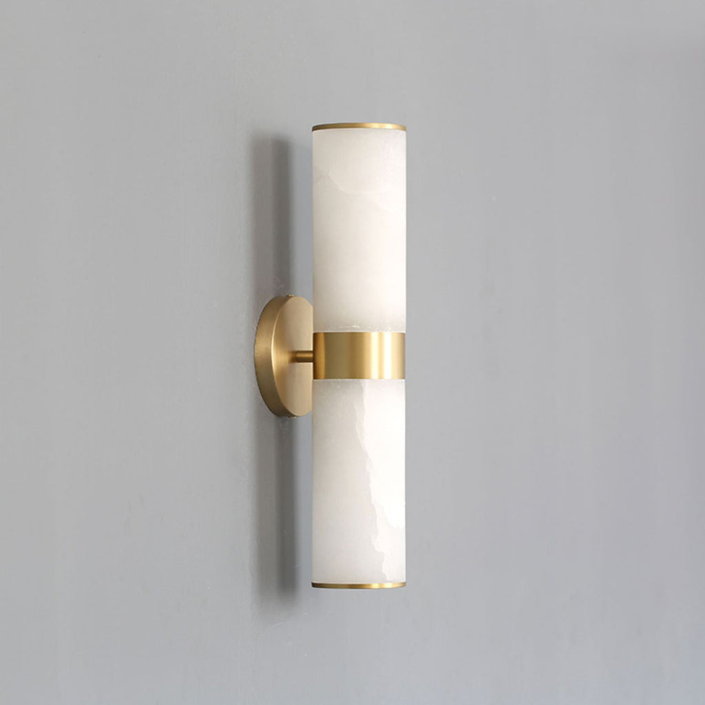 Clérachic Sway switched off, the white alabaster reading as soft stone against the brass mount.