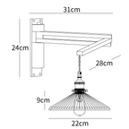 Dimension drawing of this Clérachic wall light, with its height and width marked.