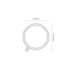 Clérachic table lamp dimension drawing, every measurement marked in centimetres and inches.