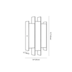 Clérachic wall light dimension drawing, every measurement marked in centimetres and inches.