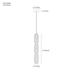 Clérachic pendant light dimension drawing, Large - 12 × 94 cm - 60 W, every measurement marked in centimetres and inches.