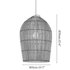 Clérachic pendant light dimension drawing, 3 of 3, every measurement marked in centimetres and inches.
