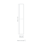 Technical dimension drawing of the Tension Pole Floor Lamp — 40 cm (15.7″) wide, tensioning between 250 and 280 cm (98 to 110.2″) floor to ceiling.