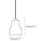 Dimension drawing of this Clérachic pendant, with its 13 cm height and 12 cm width marked.