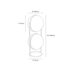 Clérachic floor lamp dimension drawing, 2 Tier, 80 × 40 cm, every measurement marked in centimetres and inches.