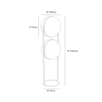 Clérachic floor lamp dimension drawing, 2 Tier Tall, 120 × 40 cm, every measurement marked in centimetres and inches.