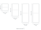 Technical dimension drawing of the Tiered Floor Lamp in all 4 sizes — 1 tier 40 × 45 cm (15.7 × 17.7″), 2 tier 40 × 80 cm (15.7 × 31.5″), 2 tier tall 40 × 120 cm (15.7 × 47.2″), 3 tier 40 × 121 cm (15.7 × 47.6″), drawn to one scale.