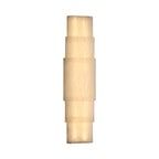 The Clérachic tiered alabaster sconce on white, five stone tiers stepping out towards the middle.