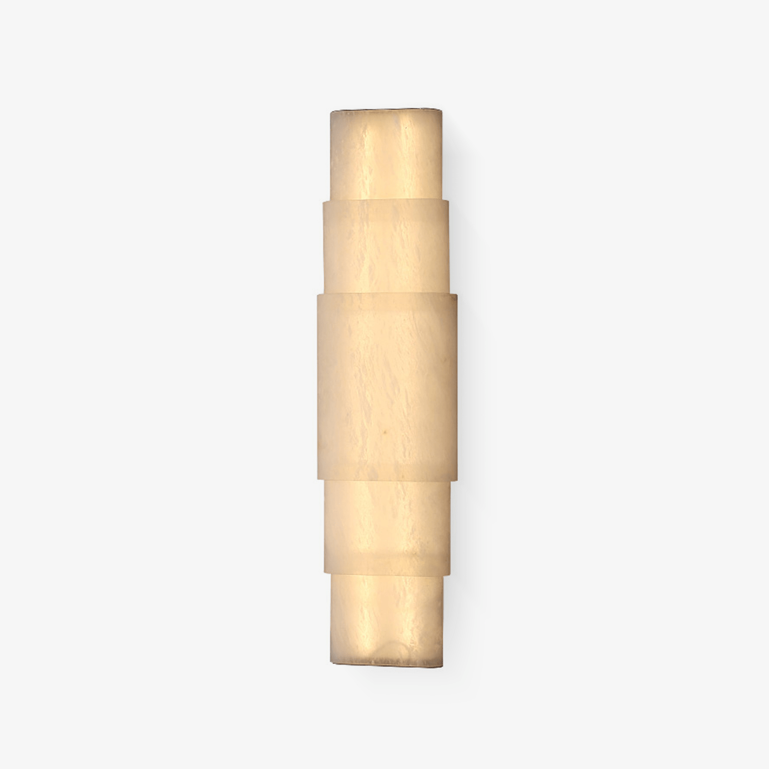 Clérachic tiered alabaster wall sconce in the smaller size, showing its slim stacked silhouette.