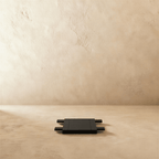 Clérachic track connector in black, a flat piece with stubs running out in two opposite directions.