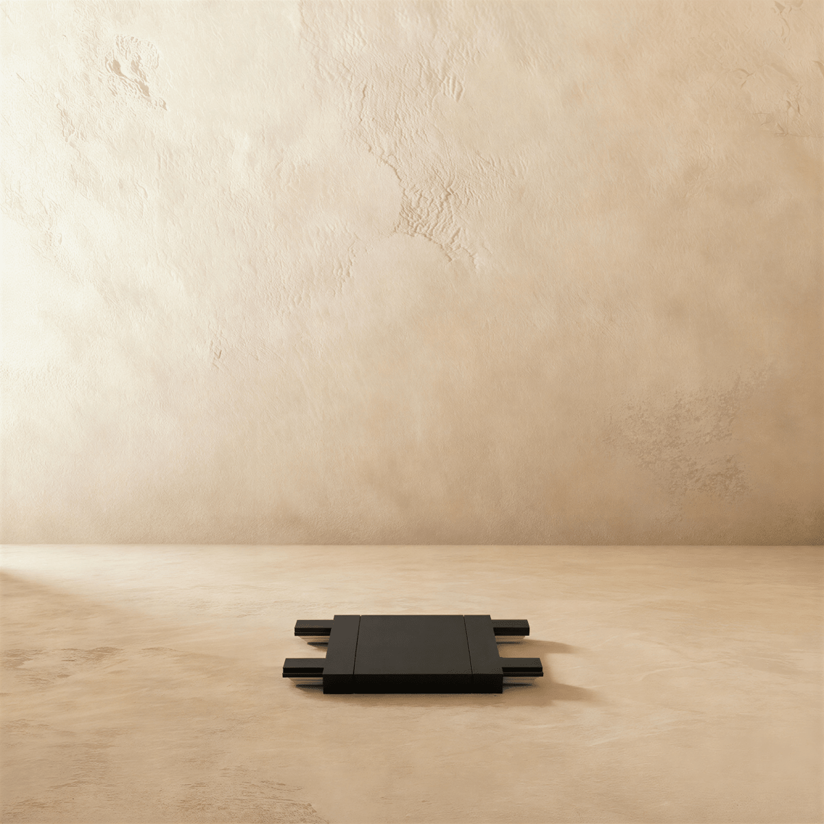 Clérachic track connector in black, a flat piece with stubs running out in two opposite directions.