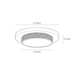 Clérachic ceiling light dimension drawing, every measurement marked in centimetres and inches.