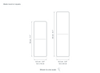 Technical dimension drawing of the Clérachic Travertine Drum Pendant Light for Bedside, Wood Cap, 23 cm in all 2 sizes — 6.5 × 18 cm (2.6 × 7.1″), 6.5 × 23 cm (2.6 × 9.1″), drawn to one scale.