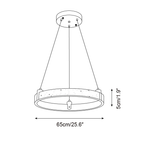 Dimension drawing of this Clérachic pendant, with its height and width marked.