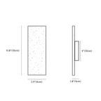 Clérachic wall light dimension drawing, 35 cm, every measurement marked in centimetres and inches.