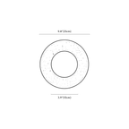 Clérachic wall light dimension drawing, every measurement marked in centimetres and inches.