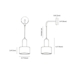 Clérachic wall light dimension drawing, 1 of 2, every measurement marked in centimetres and inches.