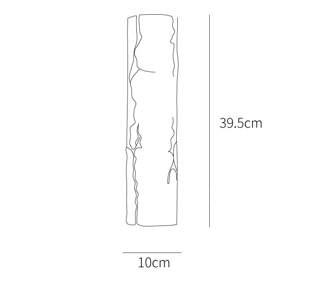 Dimension drawing of this Clérachic wall light, with its 39.5 cm height and 10 cm width marked.