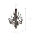 Clérachic Trove measured drawing for the 138 cm / 54.3 in wide by 220 cm / 86.6 in tall size.