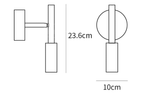 Dimension drawing of this Clérachic wall light, with its 23.6 cm height and 10 cm width marked.