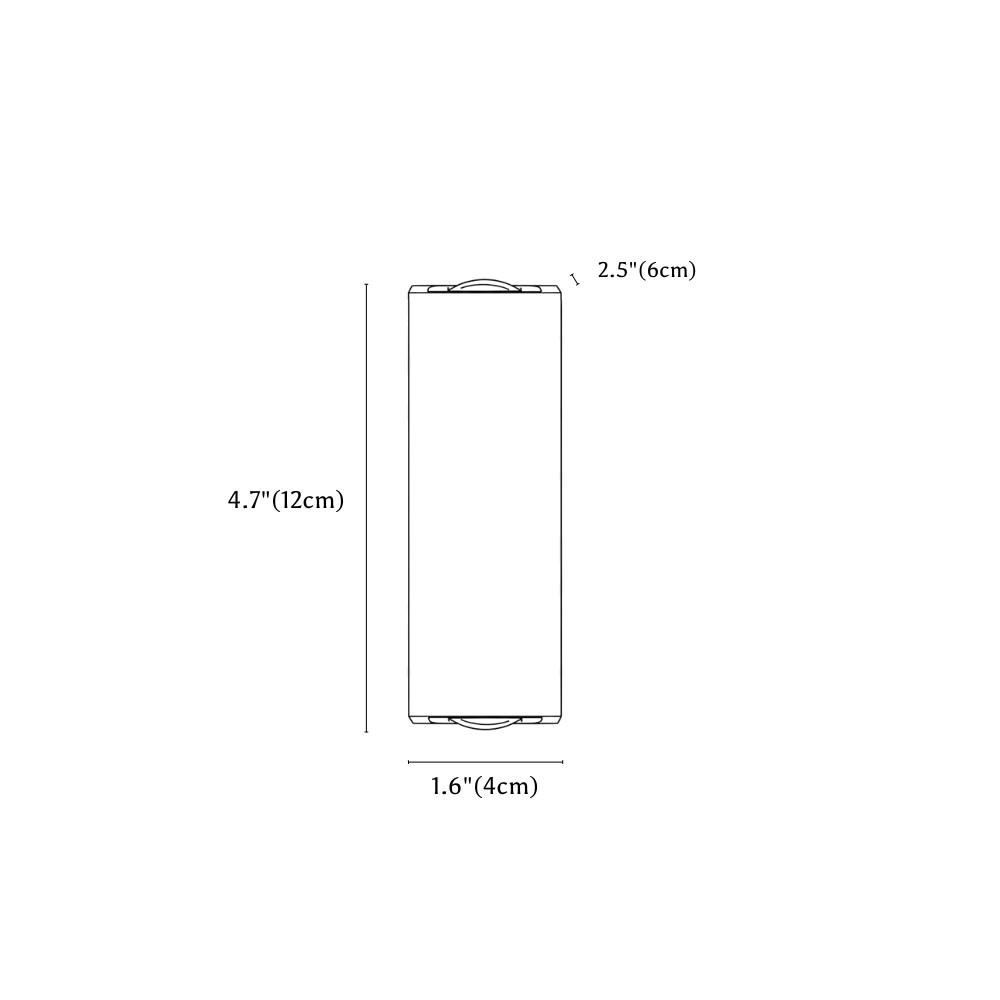 Clérachic wall light dimension drawing, 2 Heads, 12 W, every measurement marked in centimetres and inches.