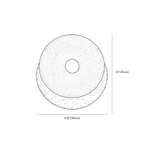 Clérachic wall light dimension drawing, every measurement marked in centimetres and inches.
