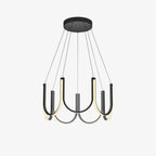 Clérachic looped arm pendant on grey, angled to show the depth of each U-module.