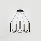Clérachic looped arm pendant on white, straight on, every loop evenly spaced.