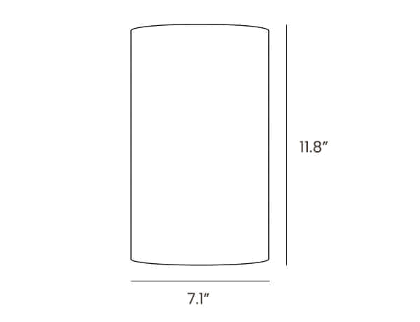 Dimension drawing of this Clérachic wall light, with its height and width marked.