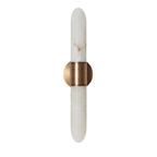 Front view of the Clérachic Up-Down Wall Sconce on white, showing the rust-brown vein running through the alabaster.