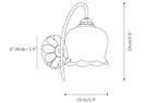 Dimension drawing of this Clérachic wall light, with its height, depth and back plate width marked.