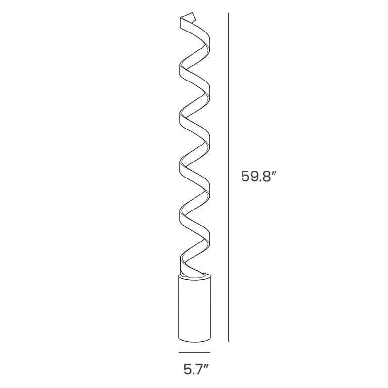 Dimension drawing of this Clérachic floor lamp, with its height and base width marked.