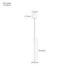 Clérachic pendant light dimension drawing, 61 cm, every measurement marked in centimetres and inches.