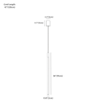 Clérachic pendant light dimension drawing, 91 cm, every measurement marked in centimetres and inches.