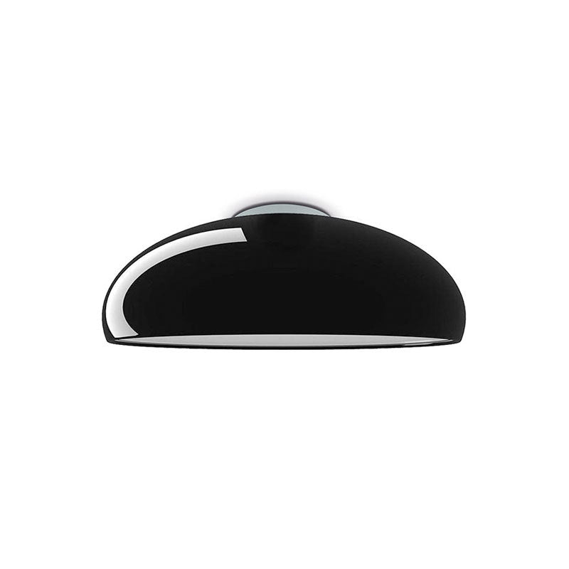 Glossy black Clérachic vintage dome ceiling light shown alone on a plain white studio background.