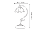 Dimension drawing of this Clérachic table lamp, with its 43 cm height and 17 cm shade diameter marked.