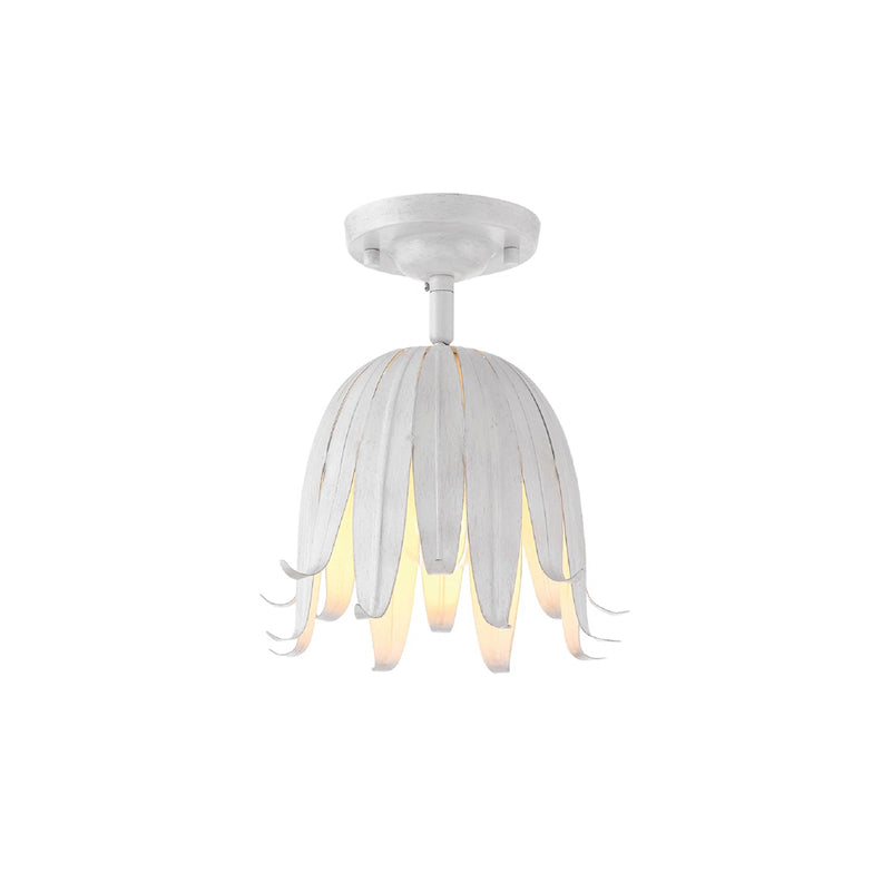 Vintage white version of this Clérachic ceiling light on a plain white background, with softly lit petals and a round canopy.