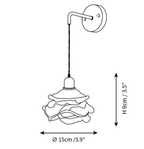 Dimension drawing of this Clérachic wall light, with its 9 cm height and 15 cm width marked.