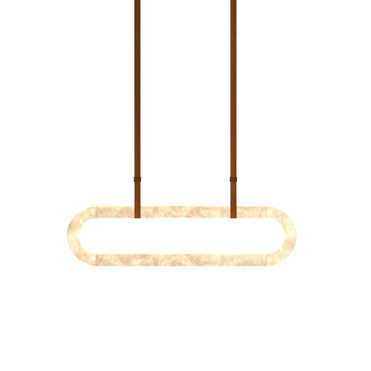 Clérachic Vista isolated on white and lit, showing the ring's honey veining and its slim metal strap fittings.