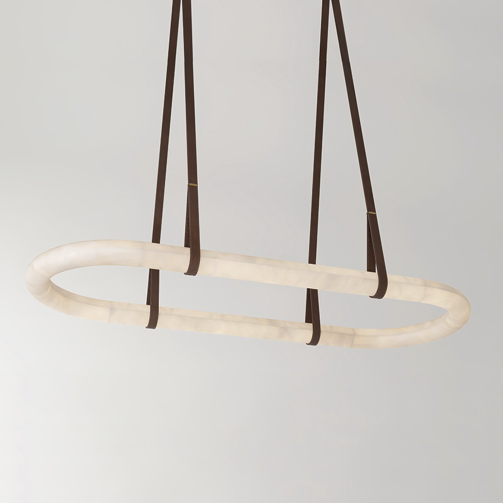 The Clérachic Vista unlit on grey, showing the natural cream and amber veining running through the alabaster.