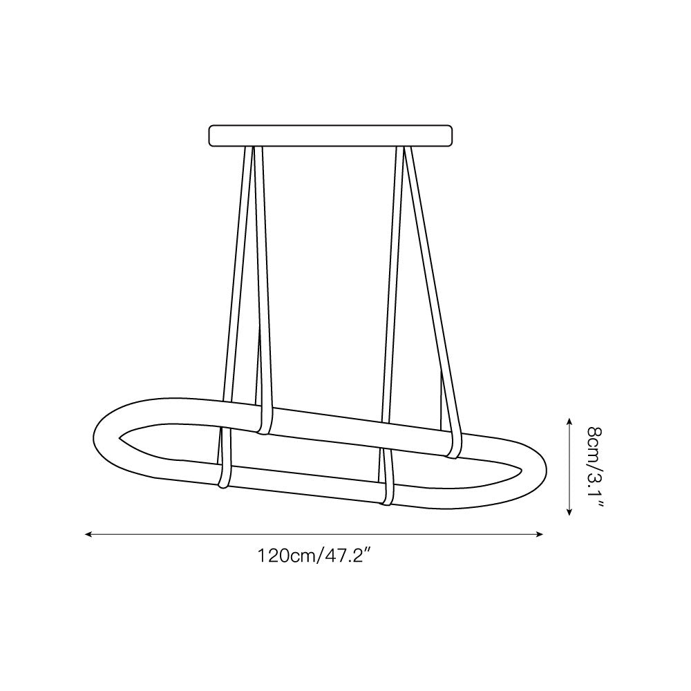 The Clérachic Vista dimension drawing giving a 120cm/47.2″ span and an 8cm/3.1″ ring depth.