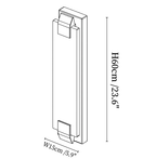 Clérachic wall light dimension drawing, 3 of 3, every measurement marked in centimetres and inches.
