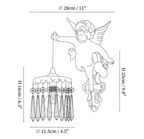 Dimension drawing of this Clérachic wall light with its crystal shade, with its height and width marked.