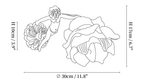 Dimension drawing of this Clérachic wall light as it hangs from its back plate, with its height and width marked.