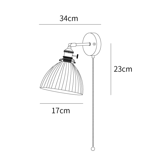 Dimension drawing of this Clérachic wall light, with its height, width and projection marked.