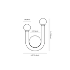 Clérachic wall light dimension drawing, 1 of 2, every measurement marked in centimetres and inches.