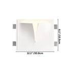 Clérachic white wall light with its mounting frame, a line drawing marking a width of 30.8 cm and a height of 15.5 cm.