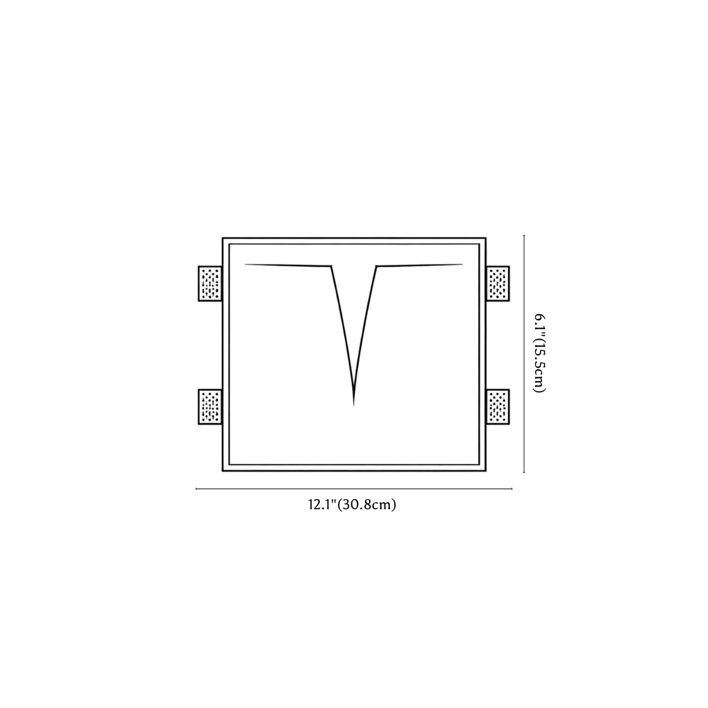 Clérachic wall light dimension drawing, every measurement marked in centimetres and inches.