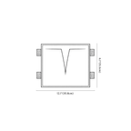 Clérachic wall light dimension drawing, every measurement marked in centimetres and inches.