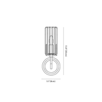 Clérachic wall light dimension drawing, 1 of 2, every measurement marked in centimetres and inches.